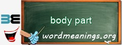 WordMeaning blackboard for body part